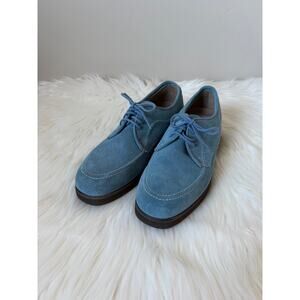 New Women’s Hush Puppies Blue Suede Oxford Dress Shoes Comfort Low Heel- Size 7M